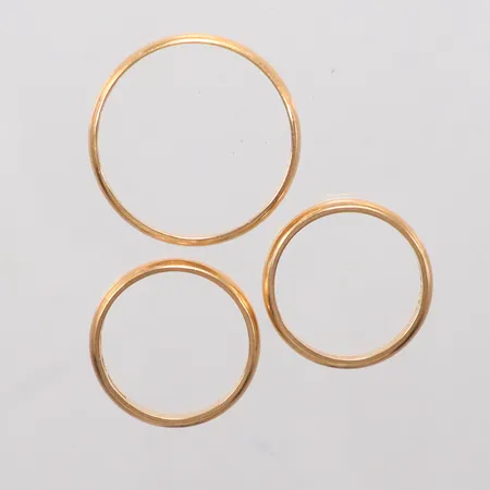 3 ringar släta 18k  Vikt: 11,3 g