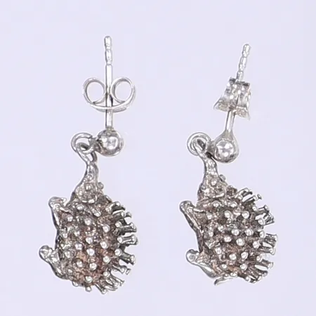 Ett par örhängen igelkottar längd 22mm bredd 5mm silver 925/1000 Vikt: 3,5 g