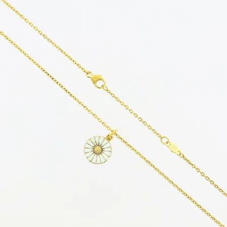 Collier, 36,5-40cm, 11mm, Georg Jensen Daisy, vit emalj, förgyllt silver 925/1000 Vikt: 3,4 g