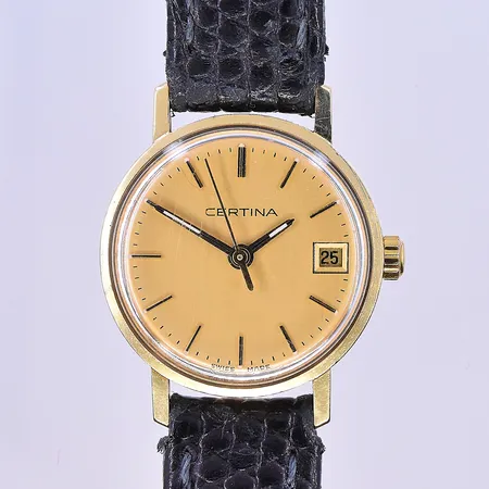 Damur Certina Ø22 mm quartz datum, graverad 18K.