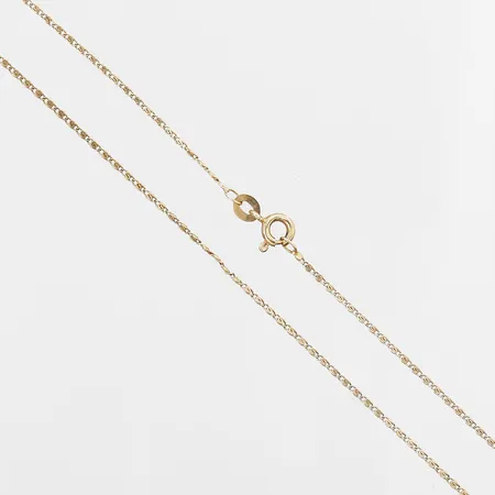 Kedja Irrgång längd 39,5cm, bredd 1mm, ojämnheter, 18K Vikt: 2 g