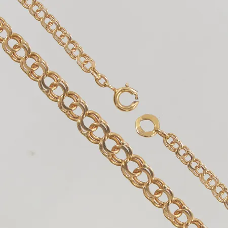 Collier 42cm bredd 3-5mm defekt lås, 18K 11,6g.