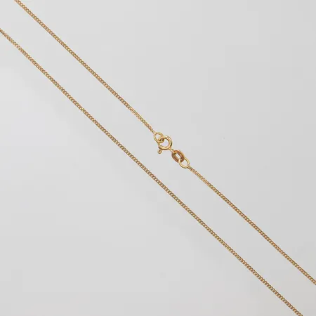 Kedja Pansar, längd ca 37,5cm, bredd 1mm, skev, 18K Vikt: 2,3 g