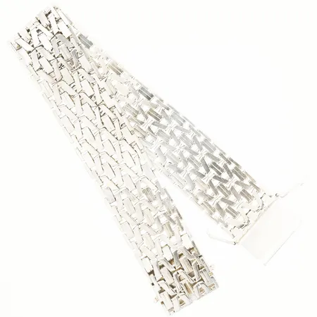 Armband vitguld längd 18cm, bredd 16,8mm Hedens Guldsmeds Ab Bröderna år 1980, 18K Vikt: 53,3 g