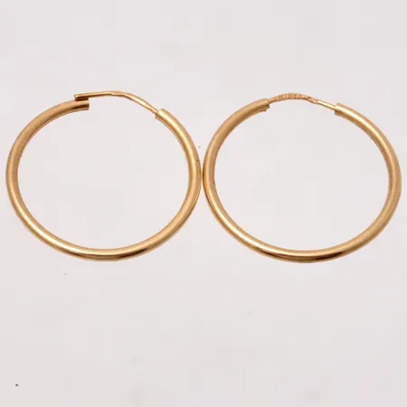 Creoler, Ø23mm, bredd 1,5mm, 18K, 1,34g.