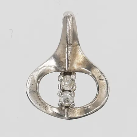 Hänge med vita stenar, längd 16mm, bredd 12mm, silver 925/1000 Vikt: 1,2 g
