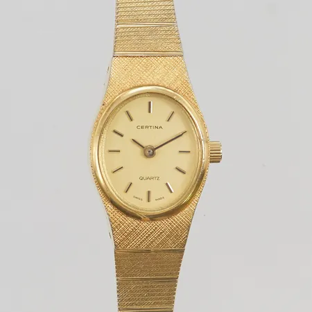 Damur Certina doublé 16mm, quartz, batteribyte krävs, går ej.
