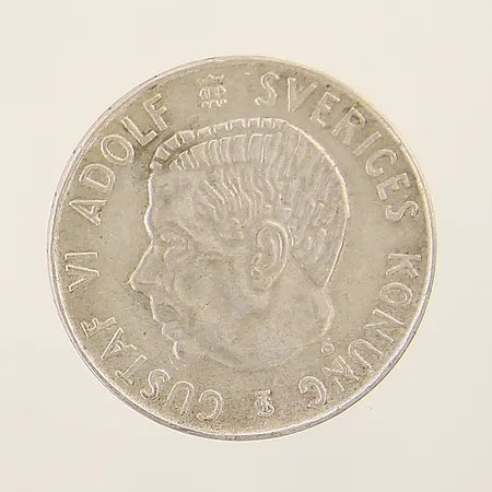 Mynt 5 krona Gustaf VI Adolf Sveriges Konung år 1954 Ø34mm silver 400/1000 Vikt: 18 g