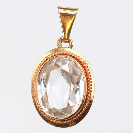 Hänge med bergskristall, 25x12mm, 18K Vikt: 2 g