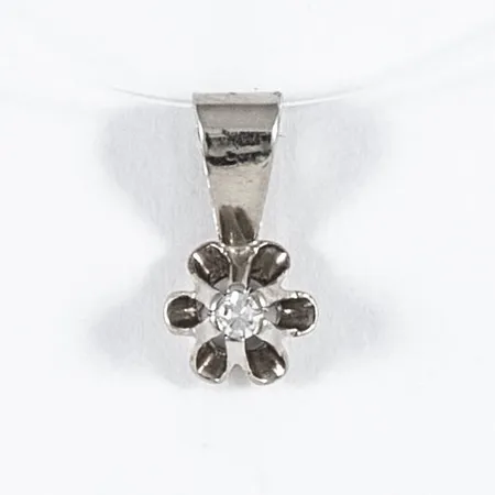 Hänge med 1 x ca 0,01ct 8/8-slipad diamant, vitguld 18K 0,2g.