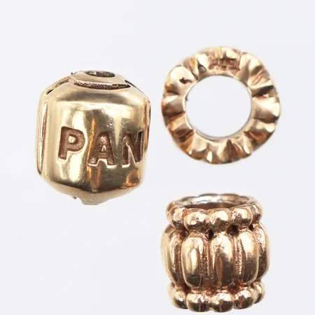Tre berlocker Pandora 14K Vikt: 6,3 g