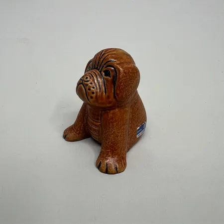 Figurin Bulldog ur serien Minikennel, Lisa Larson Gustavsberg, höjd ca 7cm, stengods, osignerad, etikettmärkt Skickas med postpaket.