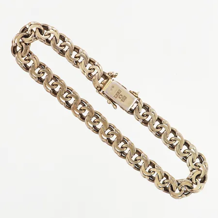 Armband Bismarck 18cm, förgyllning med slitage, trasig säkerhetskedja, silver 830/1000 Vikt: 13,6 g