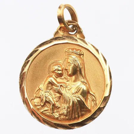Hänge Maria och Jesusbarne, 28x20mm, 18K  Vikt: 3,3 g
