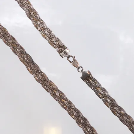 Collier flätat 44cm, bredd: 8,3mm, 925/1000 silver Vikt: 19,6 g