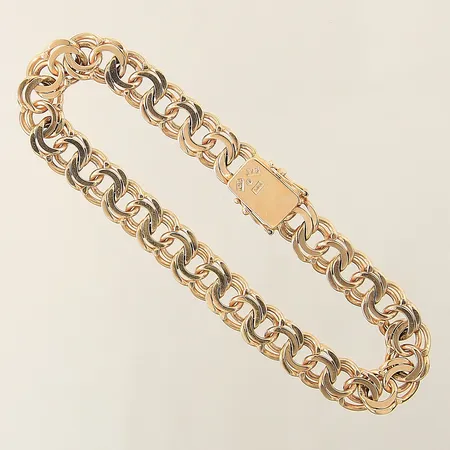 Armband Bismarck längd 21,5cm bredd 9mm 18K  Vikt: 31,7 g