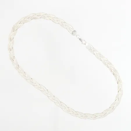 Collier flätat 42,5cm, bredd: 10mm, GHA, silver 925/1000 Vikt: 18,3 g