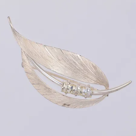 Brosch vita stenar 58mm, importstämpel, 835/1000 silver Vikt: 6,8 g