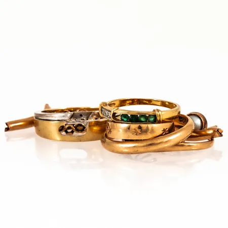 Diverse defekt/graverat guld 18K 21,4g. 