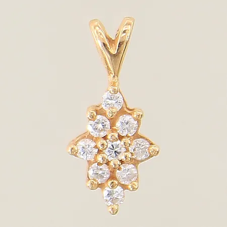 Hänge med diamanter 9 x ca 0,02ct 15x7mm 18K  Vikt: 1 g