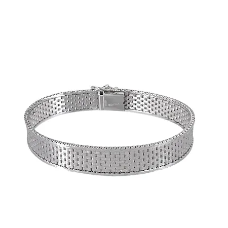 Armband Italien silver 925/1000, längd 18 cm, bredd 10,5 mm, svensk kontroll/importstämpel, fint skick Vikt: 17,3 g