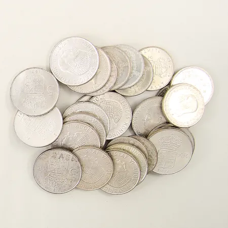 Diverse silvermynt Sverige olika årtal silver 400/1000 Vikt: 459,2 g