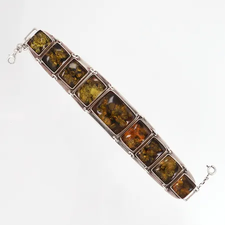 Armband med bärnstensimitation 19cm, bedd 22-26mm, Silver 925/1000 Vikt: 70,3 g