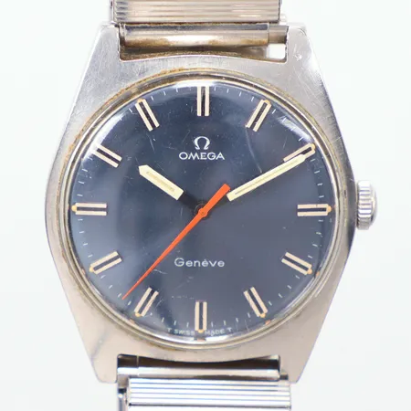 Herrur Omega Geneve mekanisk Ø34,5mm stål sekundvisare flexband