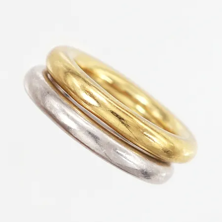 Två ringar GHA ALICE stl:15¾, bredd 3mm, en förgylld, silver 925/1000 Vikt: 12,1 g