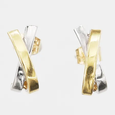 Örhängen tvåfärgade längd 12mm, bredd 5mm, 18K Vikt: 0,9 g