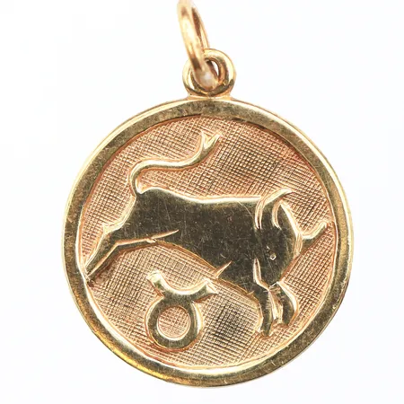Hänge stjärntecknet Oxen, 22mm, 14K Vikt: 1,7 g