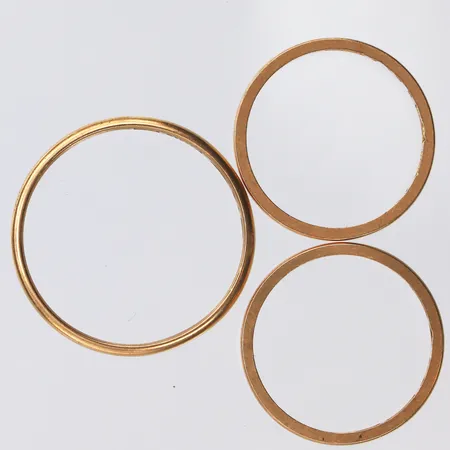 Tre släta ringar Stl:17½-21, 20K Vikt: 6,5 g