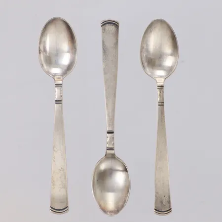 3 Kaffeskedar modell Rosenholm, längd 11cm, GAB 1980-tal, silver 830/1000 Vikt: 33,8 g