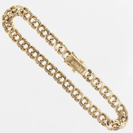 Armband Bismarck längd 19,5cm, bredd 6mm, 18K Vikt: 14,2 g