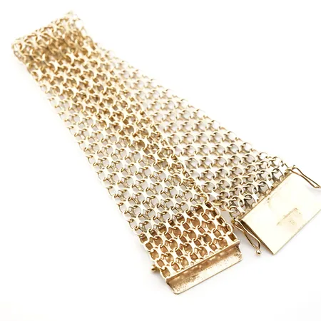Armband, x-länk, 19,5cm, bredd 22mm, 18k Vikt: 27,3 g