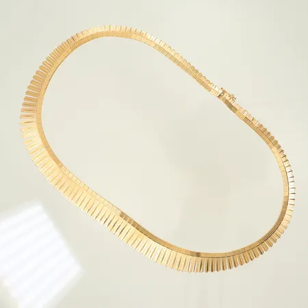 Halscollier längd 43cm, bredd 6-15mm, 18K, 40,1g Vikt: 40,1 g