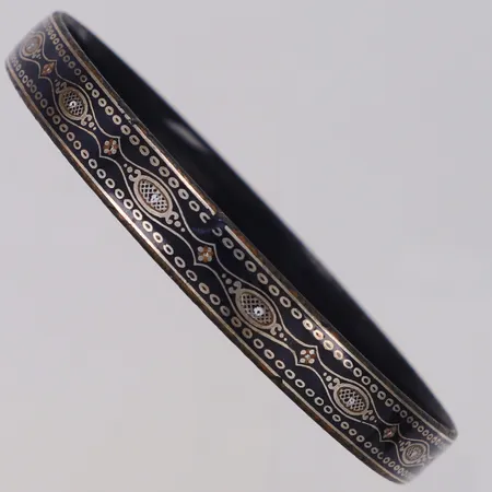 Armring med emalj Michaela Frey, Ø6,5cm, innermått 20cm, bredd 9mm, slitage, vitmetall.