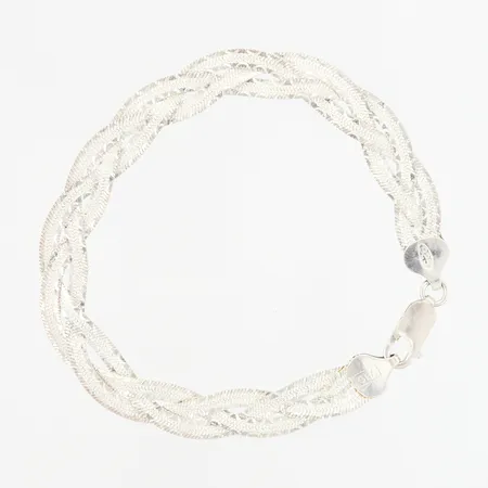 Armband flätat 19cm, bredd: 10mm, GHA, silver 925/1000 Vikt: 8,5 g