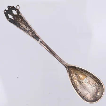 Efterrättssked modell Same 15,5cm, Wilhelm Sandberg år 1923, saknar ringar, 830/1000 silver Vikt: 24,7 g