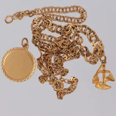 Diverse guld, gravyr, 18K  Vikt: 13,6 g