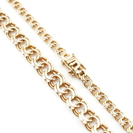 Collier dosserad bismarck, 44cm, bredd 7mm, 18k Vikt: 17,6 g