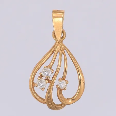 Hänge vita stenar Hallberg 22mm, 18K Vikt: 1,4 g