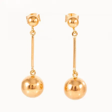 Örhängen kulor bredd 4-8mm, längd 29mm, 18K 1,8g. 