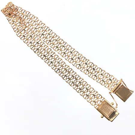 Armband x-länk med stav, 19,5cm, bredd: 9,0mm, glappt lås, Guldfynd, 18K Vikt: 10,6 g
