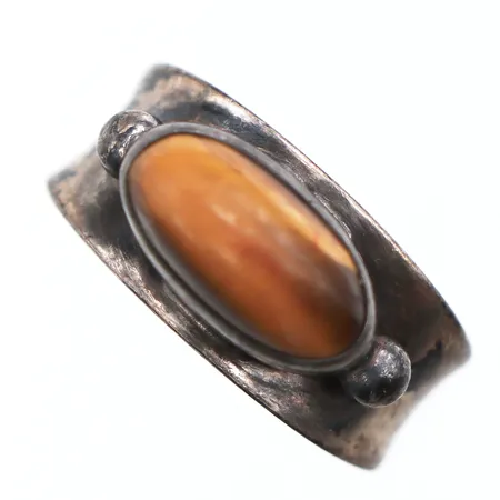 Ring med tigeröga Stl:16, bredd: 3,6-9,2mm, Alton, 830/1000 silver Vikt: 4,3 g