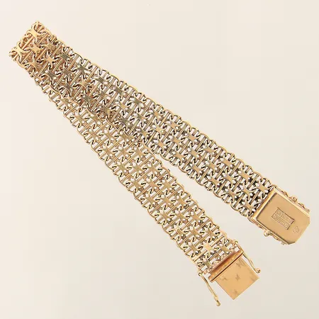 Armband X-länk med stav längd 19cm bredd 12,8mm 18K Vikt: 20,1 g