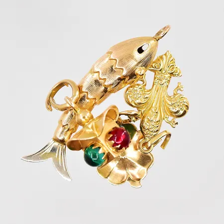 Diverse defekt guld med stenar, 18K. Vikt: 6,4 g