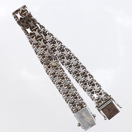 Armband x-länk med stav 18,5cm, bredd: 10,7mm, 925/1000 silver Vikt: 18 g