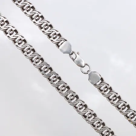 Collier Bismarck 60cm, bredd: 10,8mm, 925/1000 silver Vikt: 89,8 g