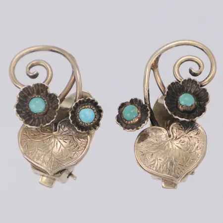 Örhängen med stenar clips, längd 24mm, bredd 14,7mm, silver 830/1000 Vikt: 5,9 g